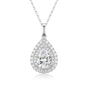 18k white gold lab diamond necklace