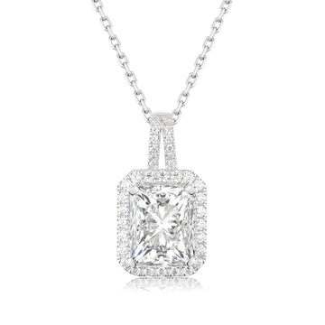 18k white gold lab diamond necklace