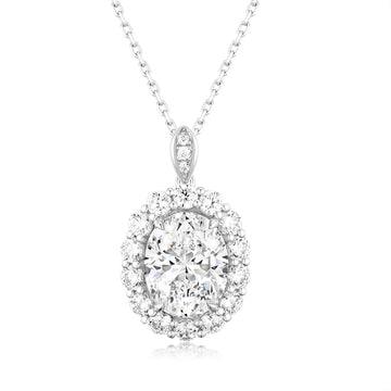 18k white gold lab diamond necklace