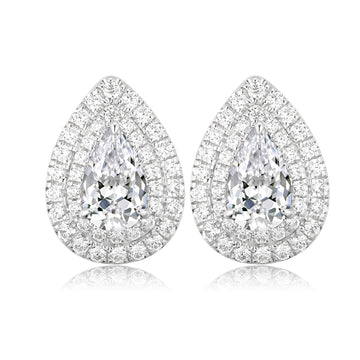 18k white gold lab diamond earrings