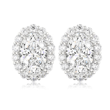 18k white gold lab diamond earrings