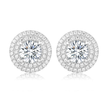 18k white gold lab diamond earrings