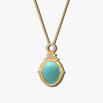 18k yellow gold diamond with calaite necklace