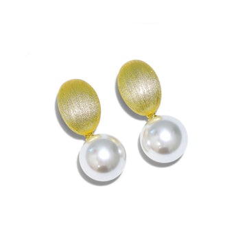 S925 silver faux pearl earrings