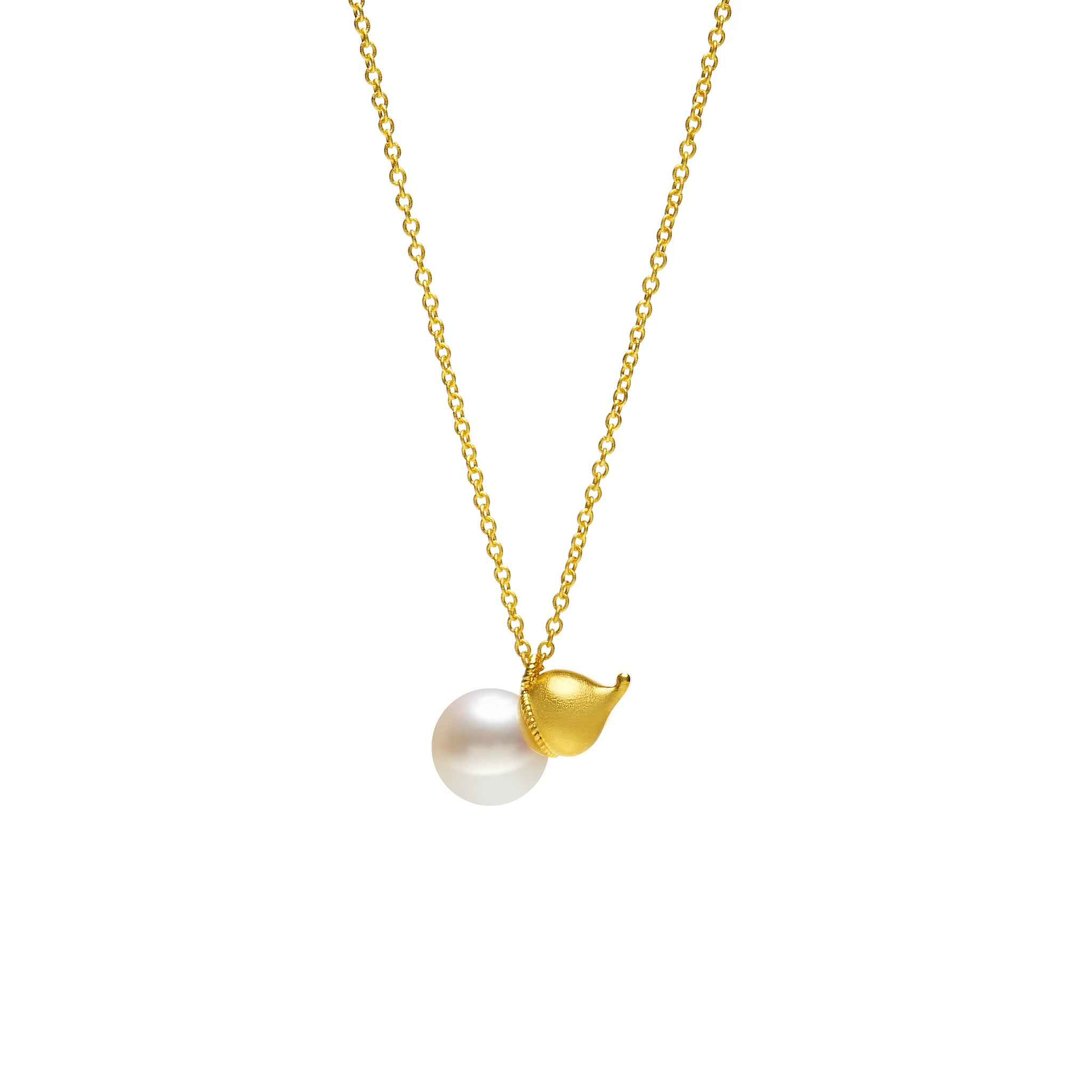 18K yellow gold freshwater pearl necklace