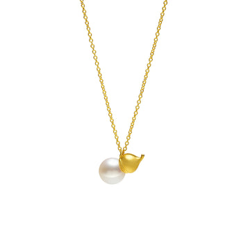 18K yellow gold freshwater pearl necklace