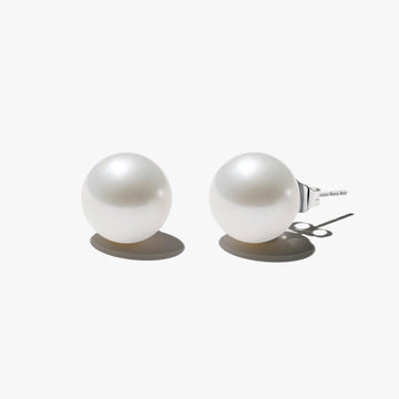 18K white gold freshwater pearl earrings