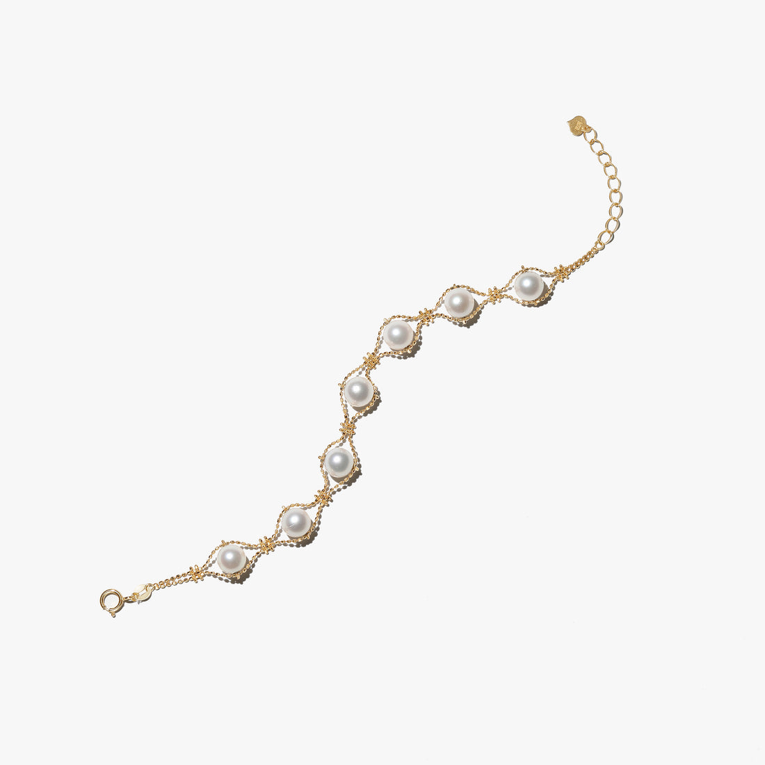 18K yellow Gold South Sea Cultured akoya Pearl And bracelet