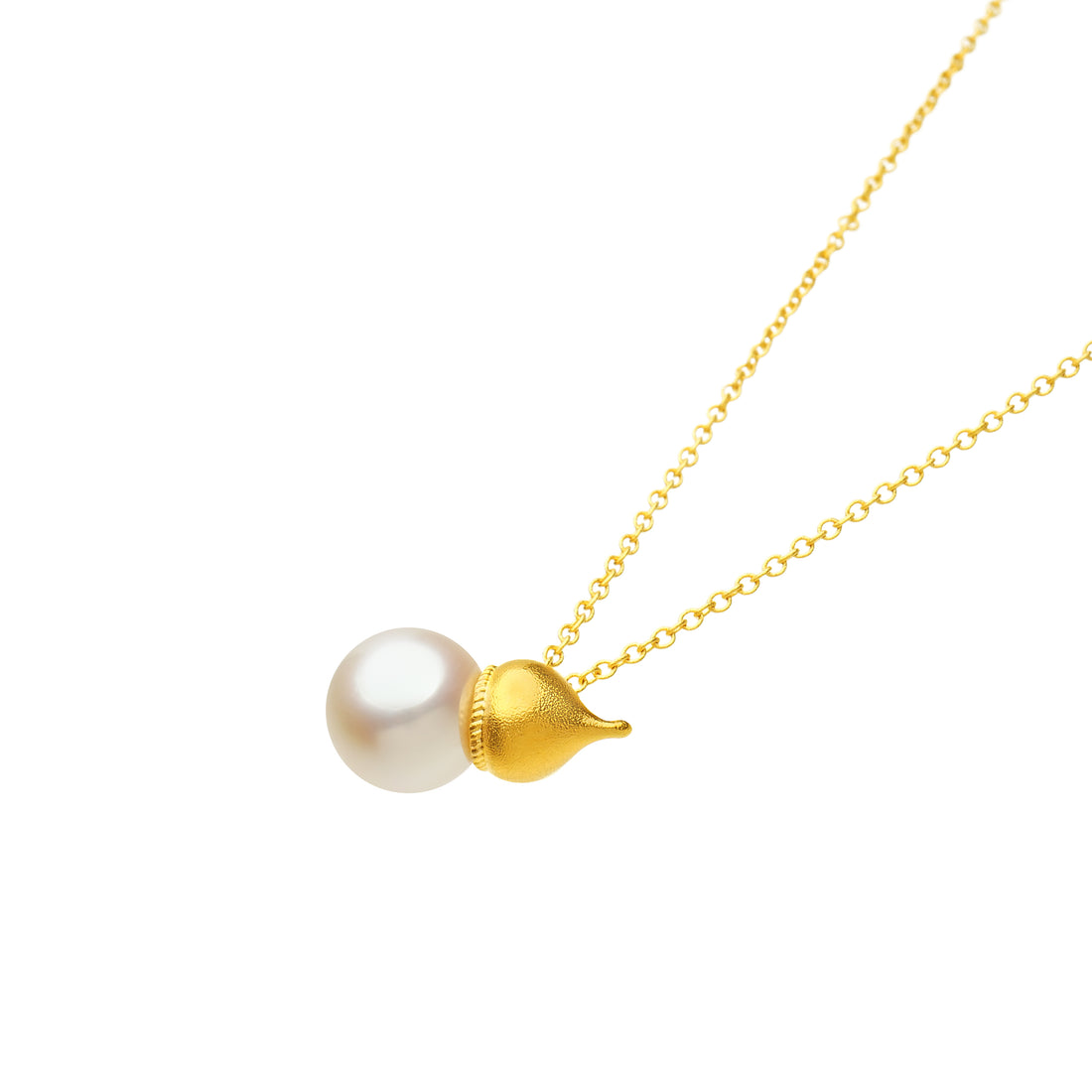 18K yellow gold freshwater pearl necklace