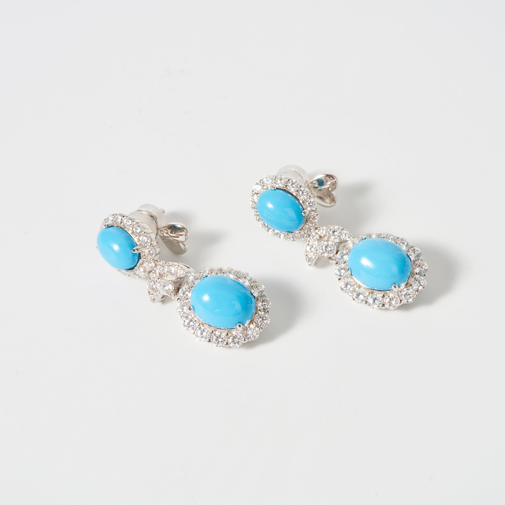 S925. silver  kallaite  earrings