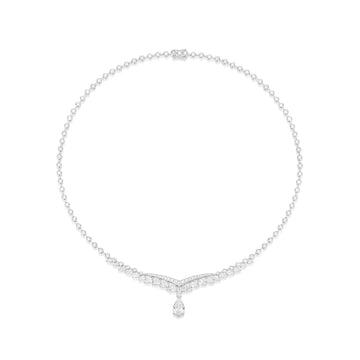 18k white gold lab diamond necklace