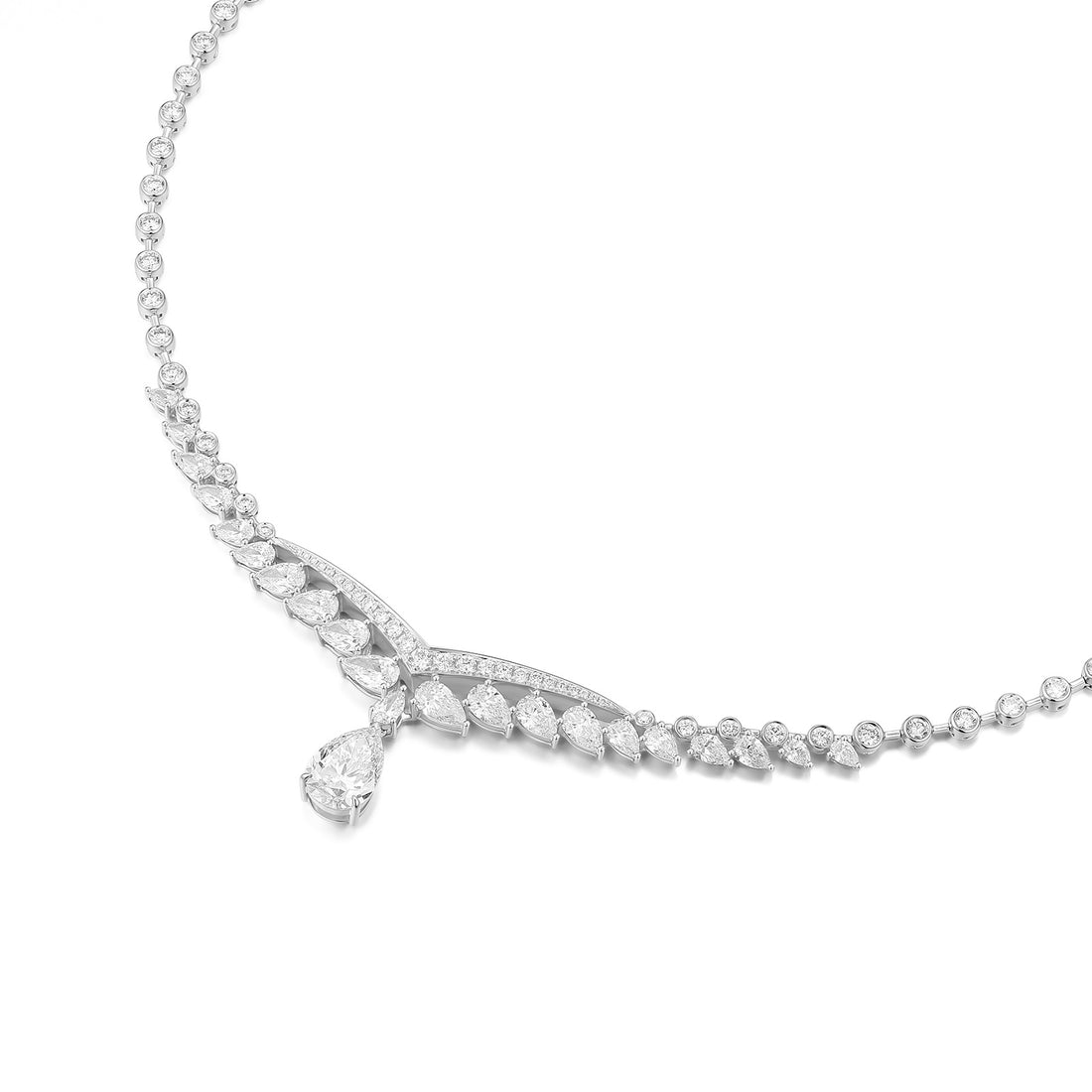 18k white gold lab diamond necklace