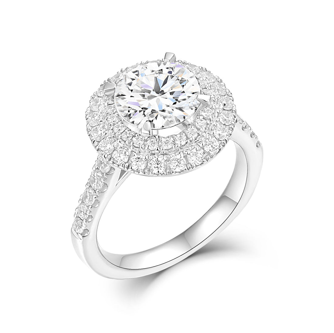 18k white gold lab diamond  ring