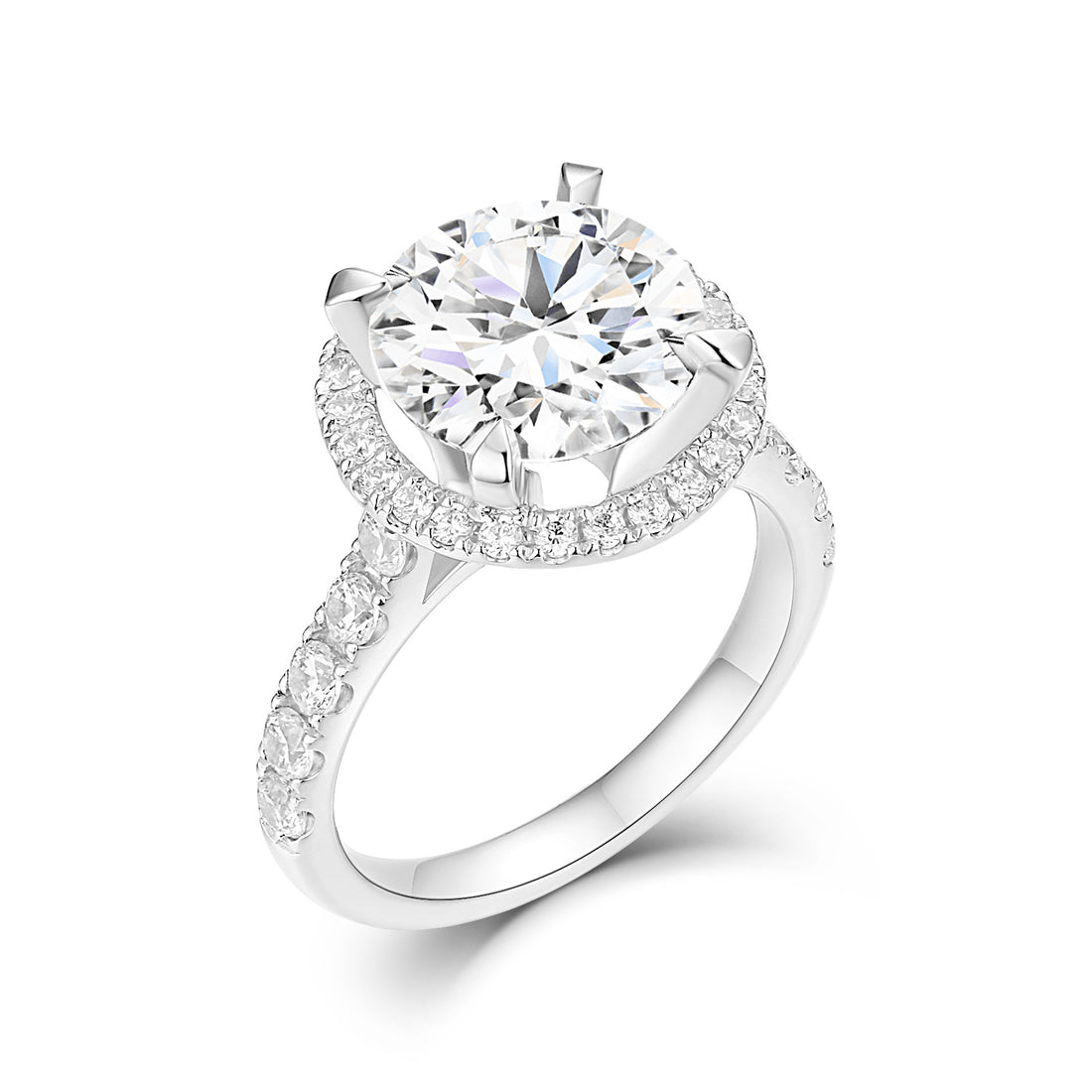 18k white gold lab diamond ring