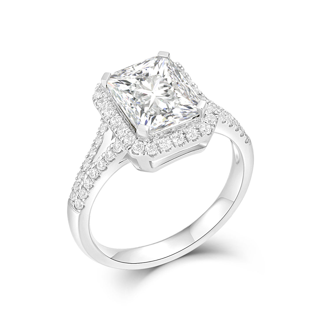 18k white gold lab diamond  ring