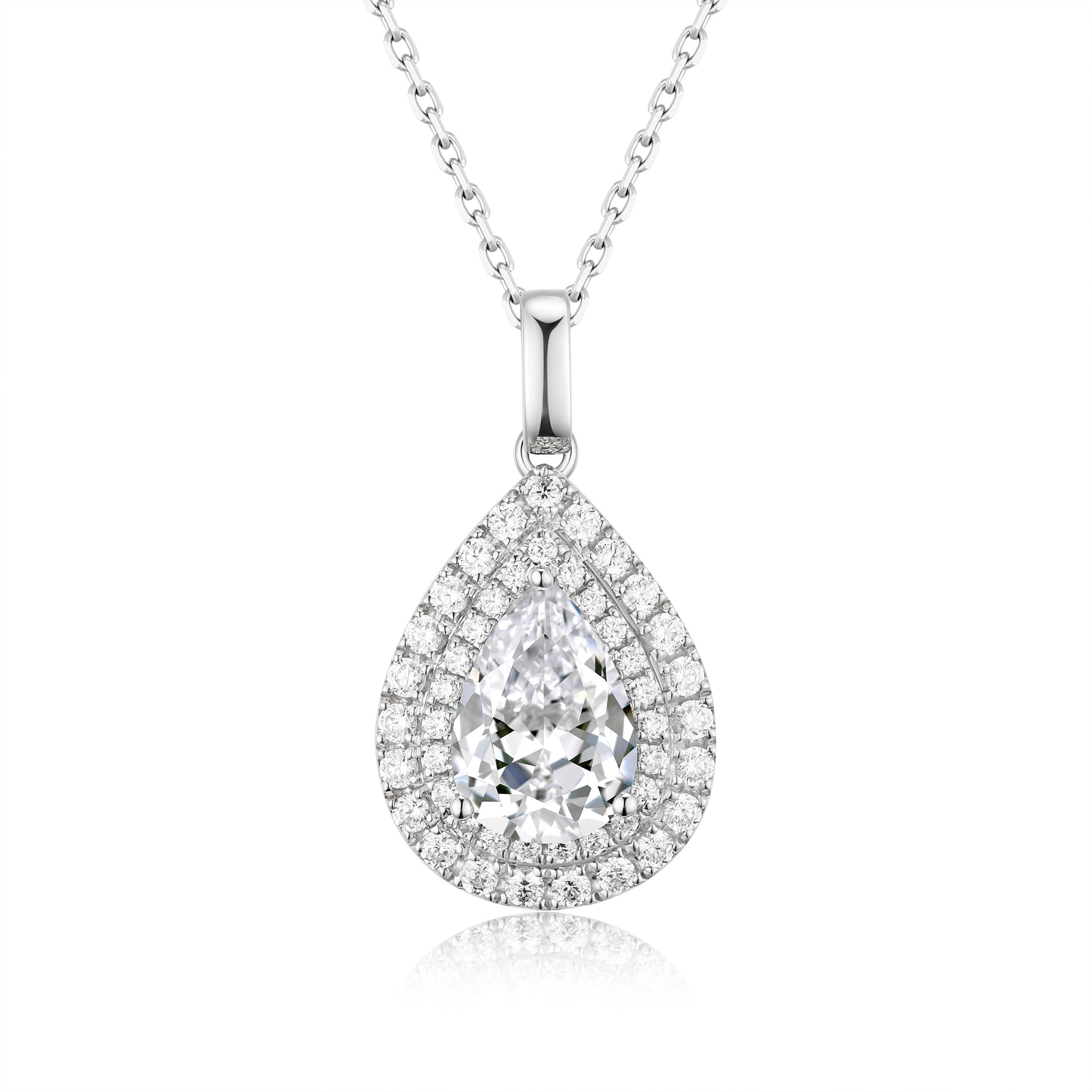 18k white gold lab diamond  necklace