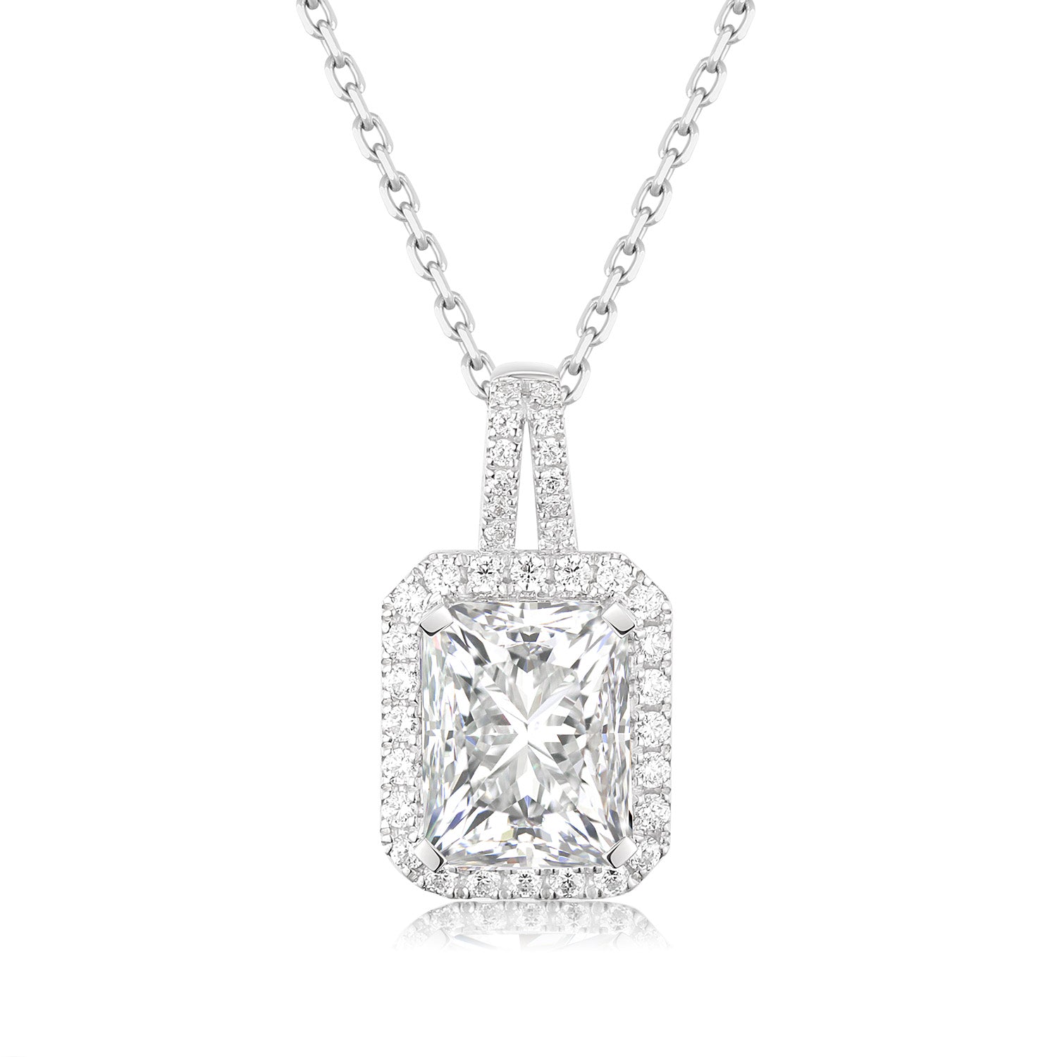 18k white gold lab diamond  necklace