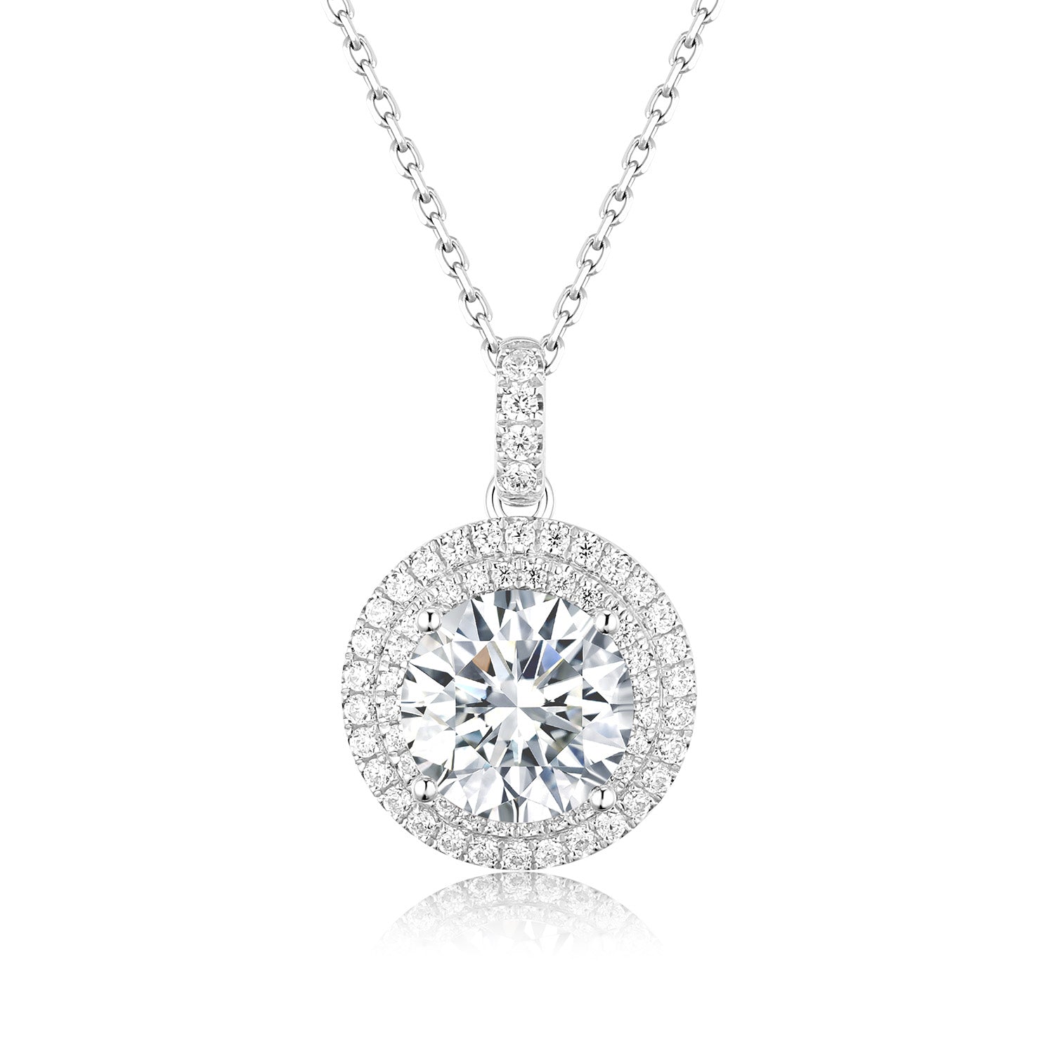 18k white gold lab diamond  necklace