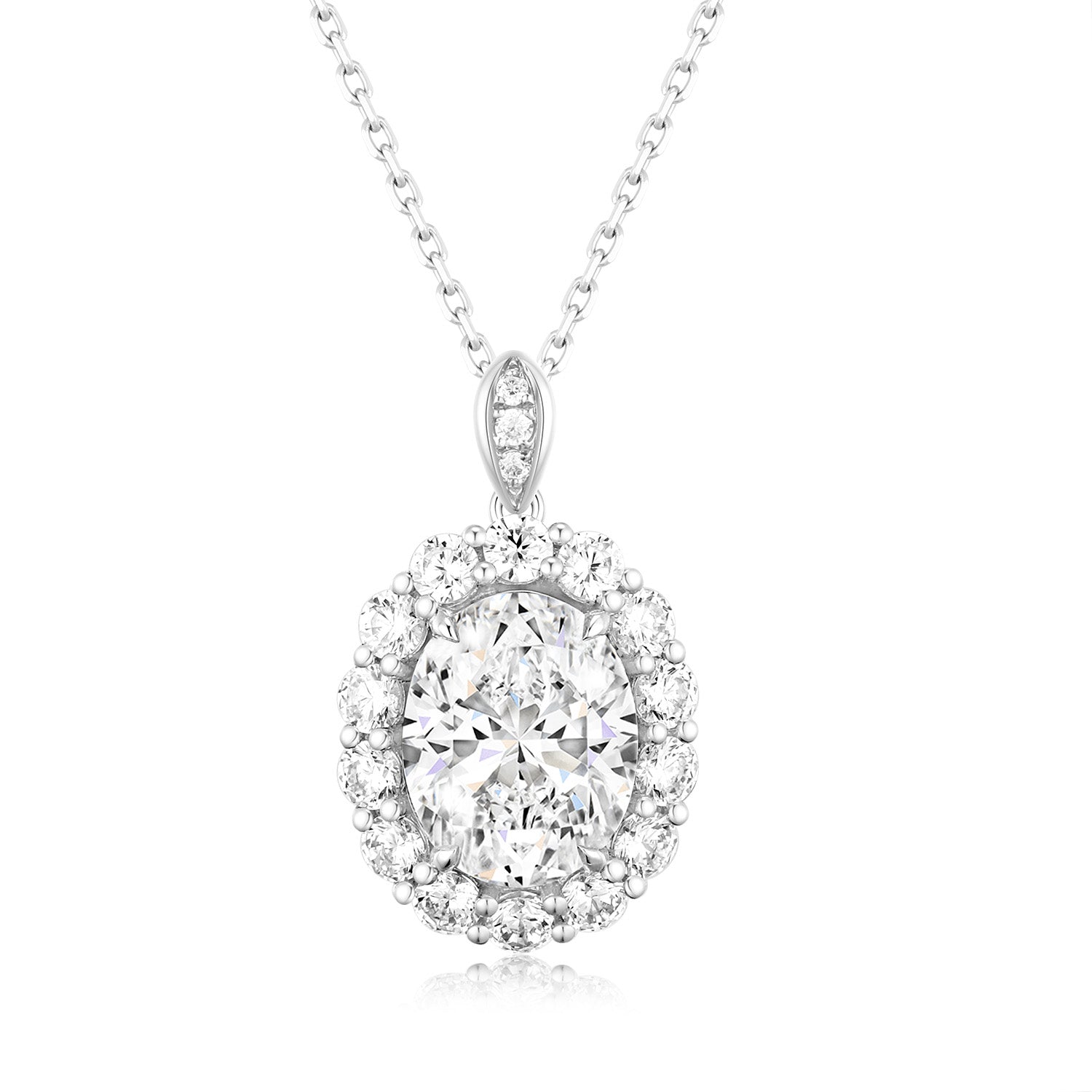 18k white gold lab diamond  necklace