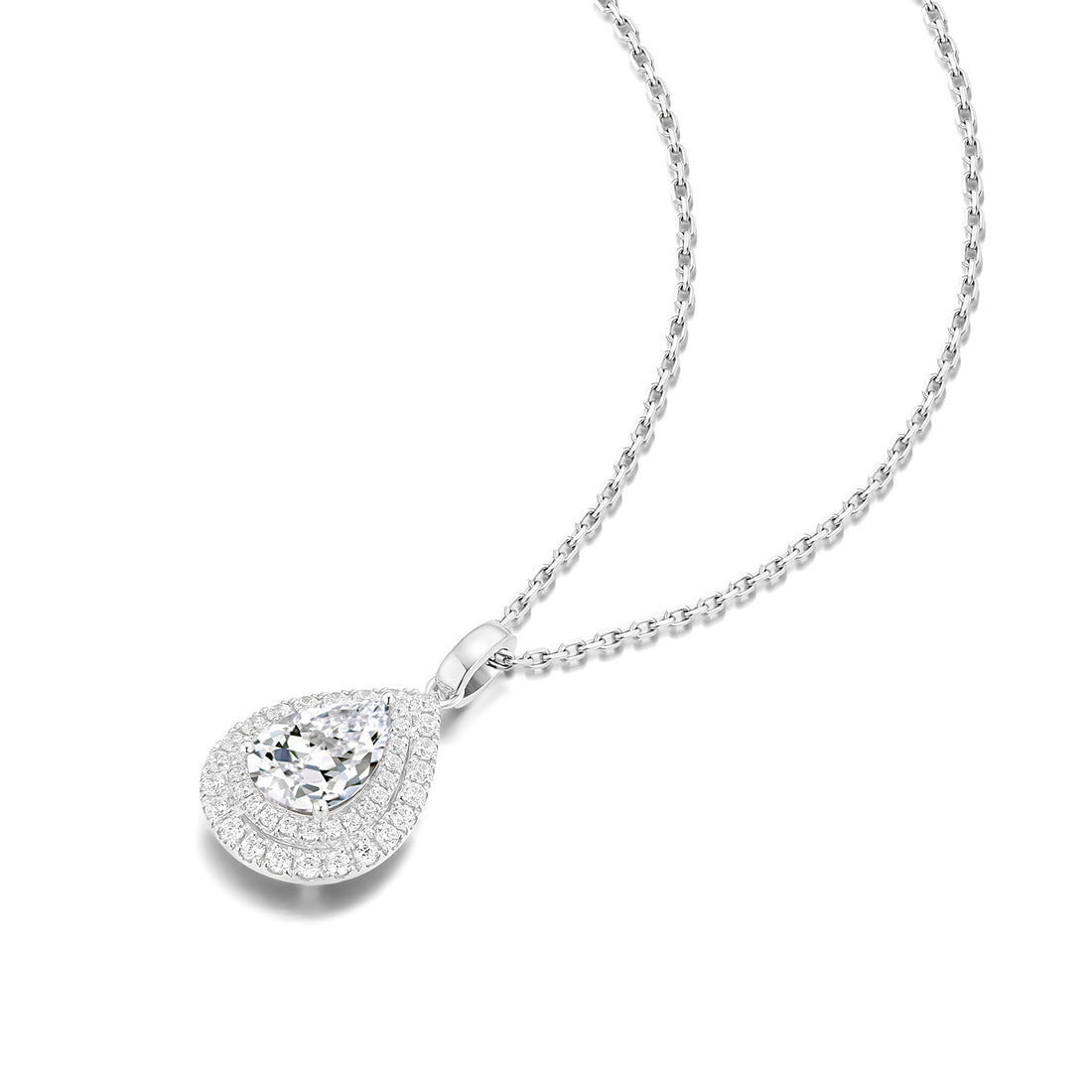 18k white gold lab diamond  necklace