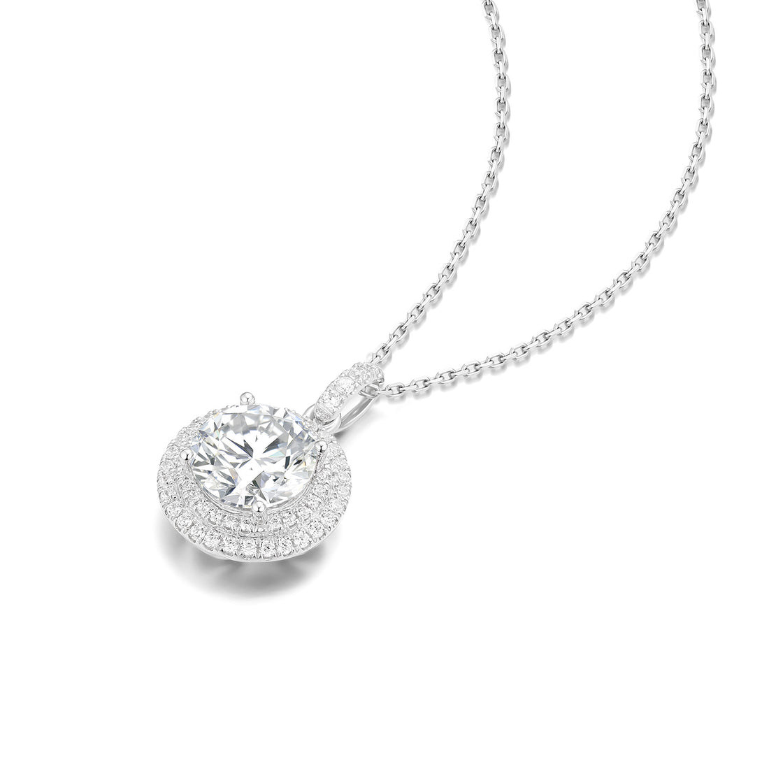 18k white gold lab diamond  necklace