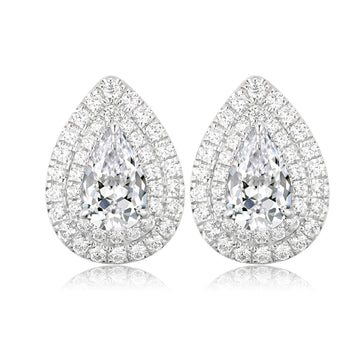 18k white gold lab diamond  earrings