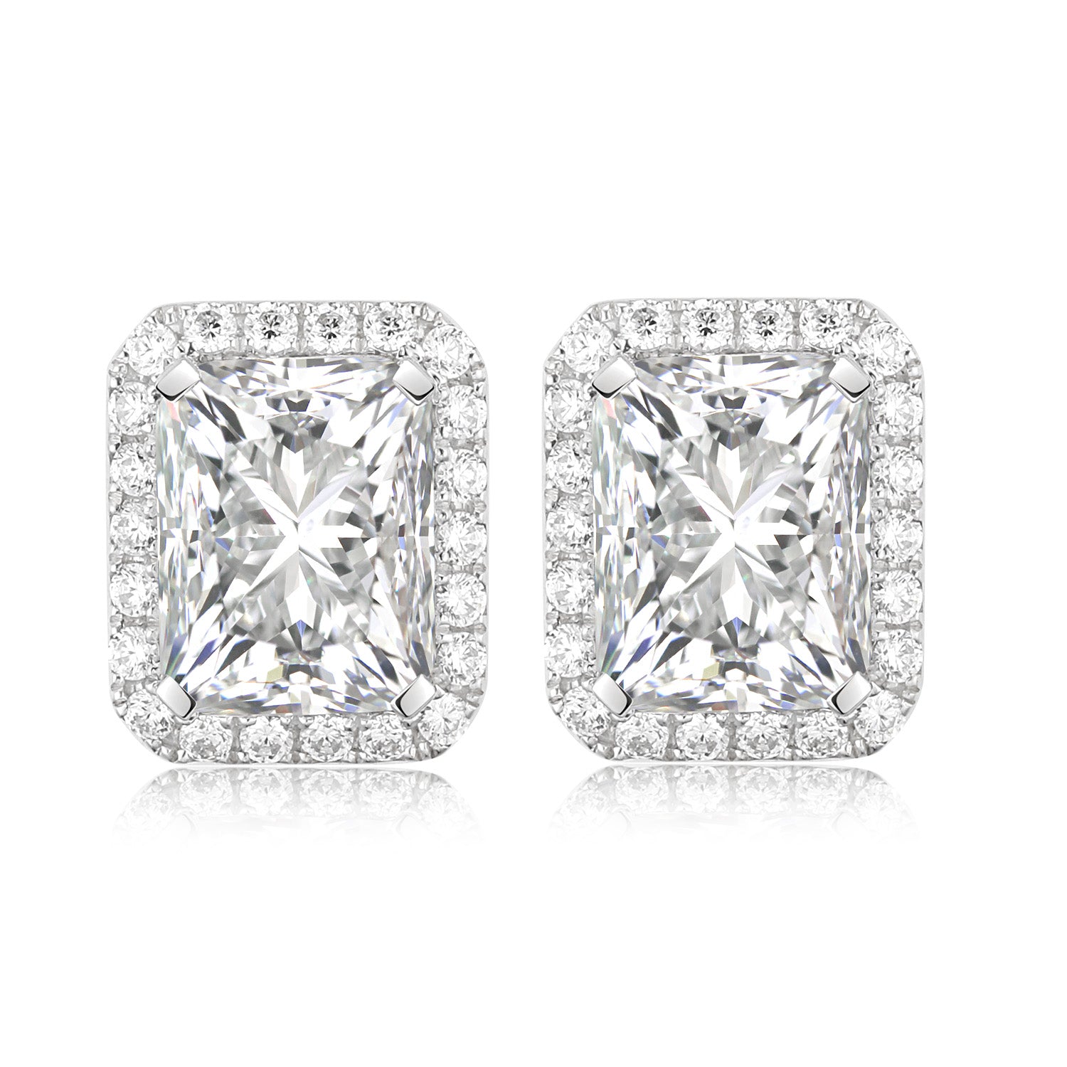 18k white gold lab diamond  earrings