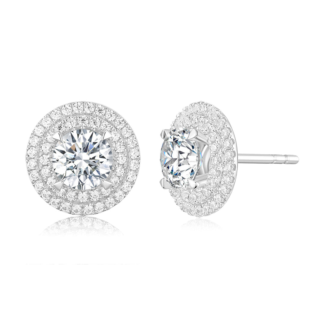 18k white gold lab diamond  earrings