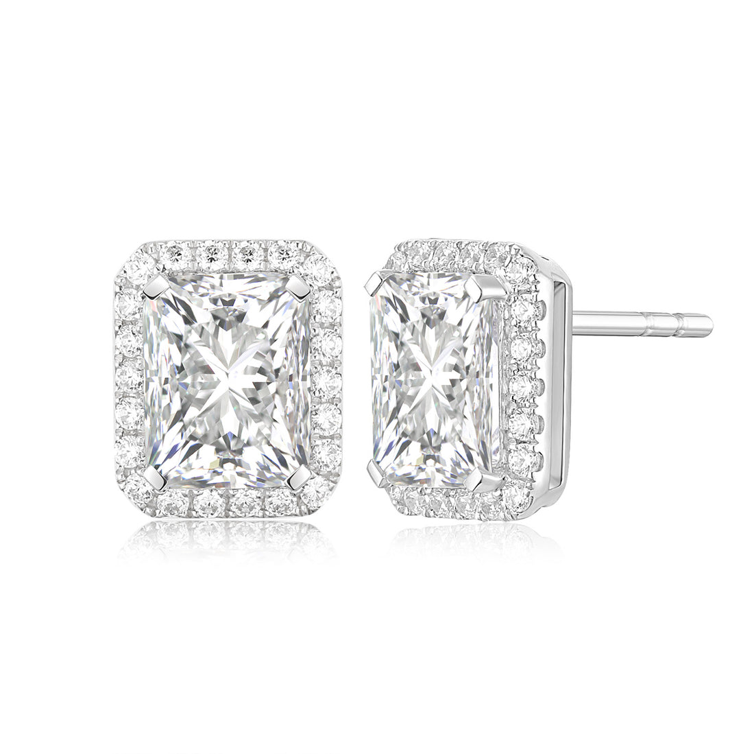 18k white gold lab diamond  earrings