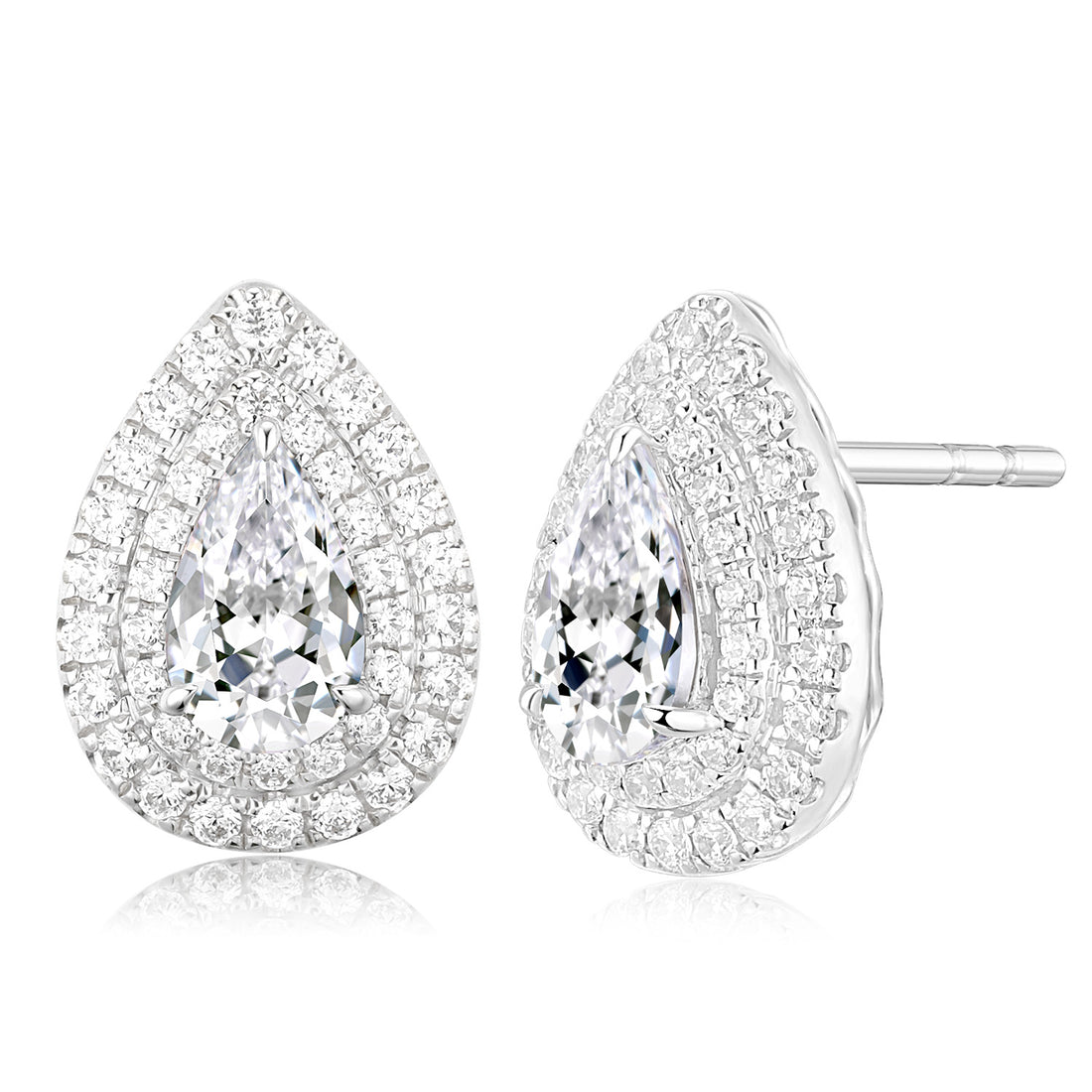 18k white gold lab diamond  earrings