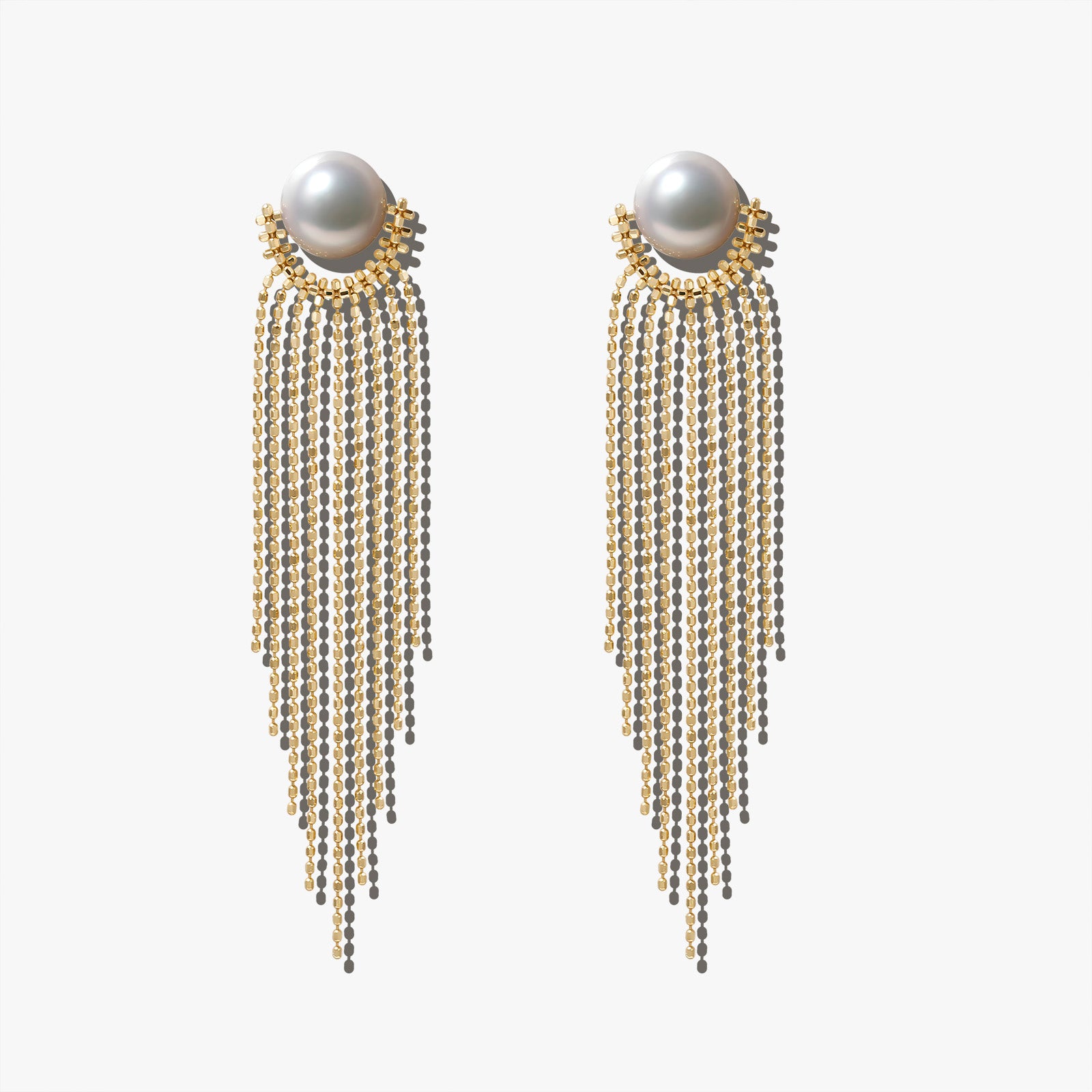 18K yellow Gold South Sea Cultured pearl earrings