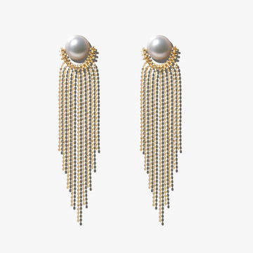 18K yellow Gold South Sea Cultured pearl earrings