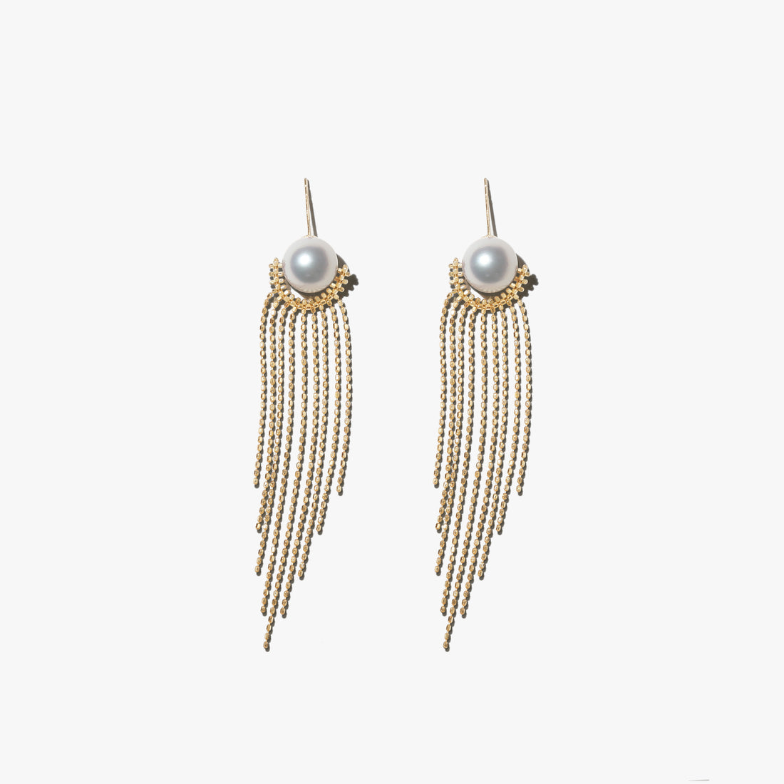 18K yellow Gold South Sea Cultured pearl earrings