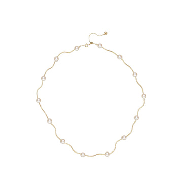 18K yellow gold akoya pearl necklace