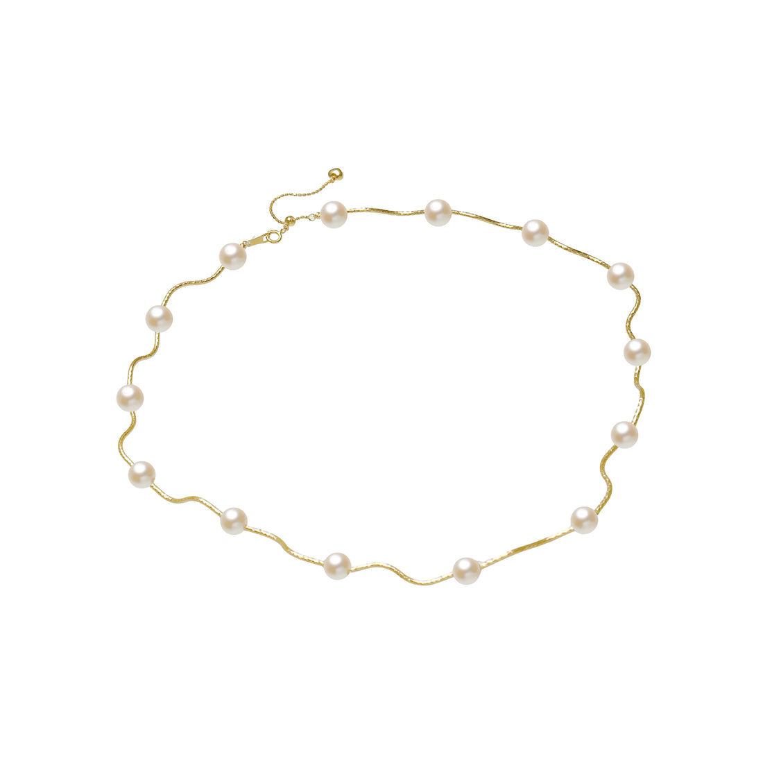 18K yellow gold akoya pearl necklace